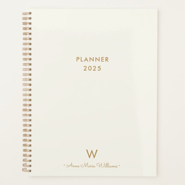 Monogramme de script d'or ivoire moderne (Devant)