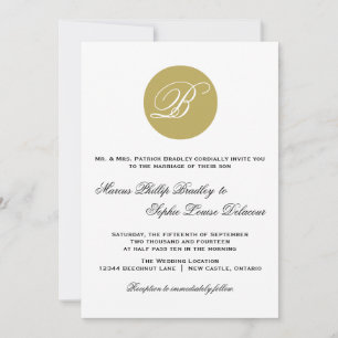 Monogramme de script or Faire-part de mariage form