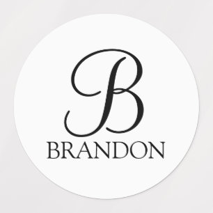 Monogramme de script personnalisé et Étiquettes de