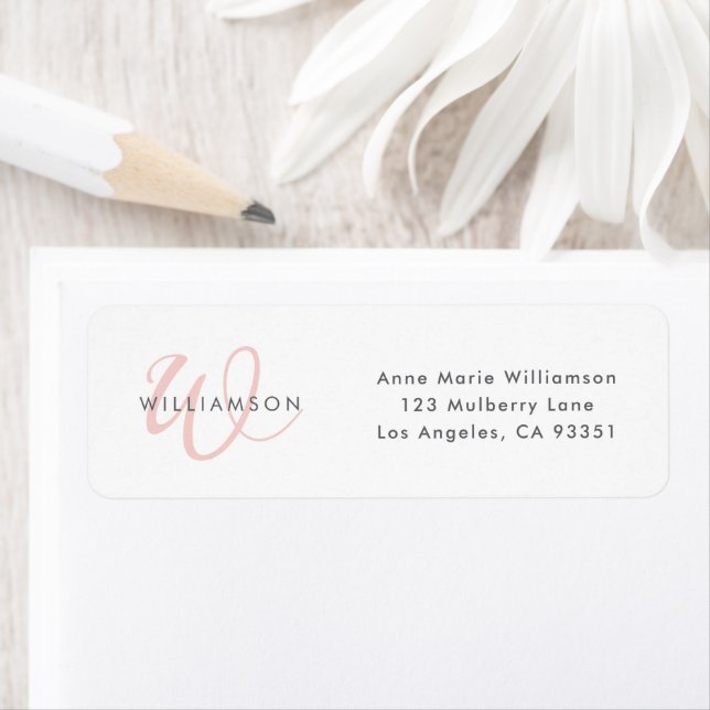 Monogramme de script rose moderne (En situation)