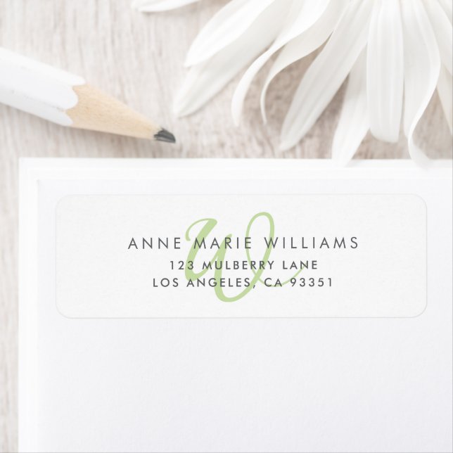 Monogramme de script vert clair moderne (En situation)