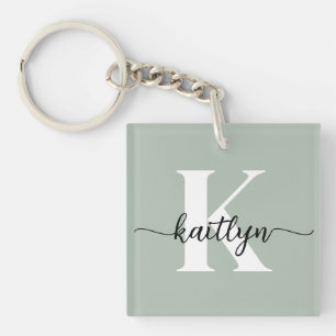 Monogramme de script vert Sage
