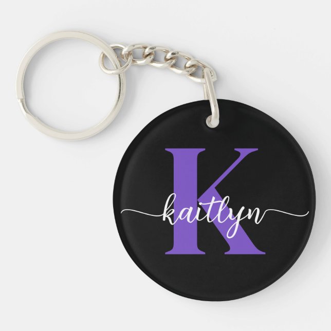 Monogramme de script violet noir (Devant)