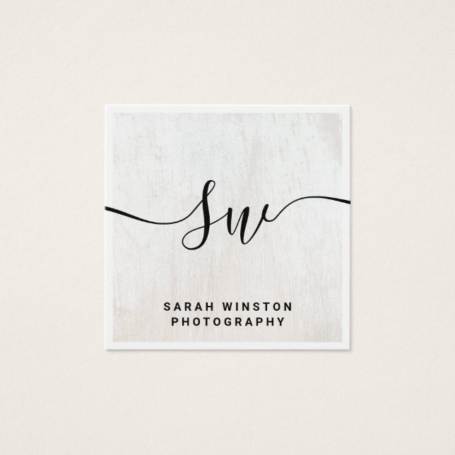 Monogramme de signature en bois blanc (Devant)