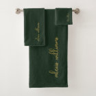 Monogramme de signature minimaliste or vert