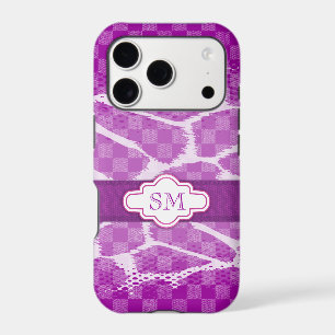 Monogramme de style imprimé d'animal violet
