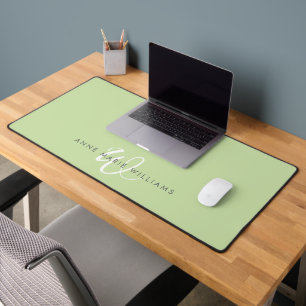 Monogramme de style moderne vert clair blanc