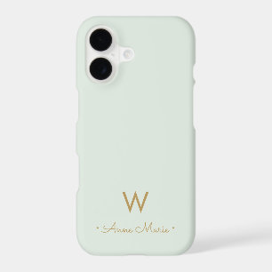 Monogramme de style moderne vert sauge or