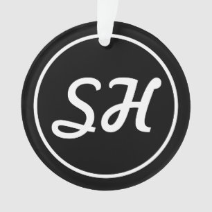 Monogramme de style rétro-moderne cool   Noir et b