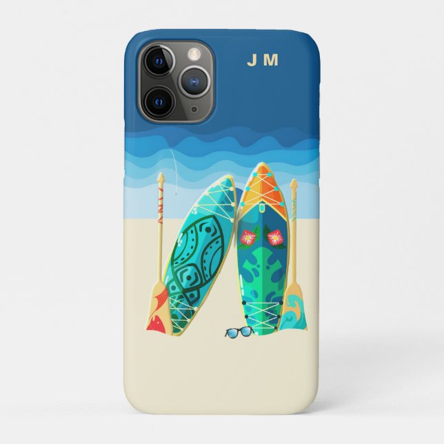 Monogramme de surf de plage iPhone / coque ipad (Dos)