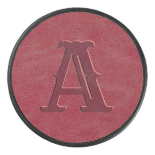 Monogramme de texture en cuir rouge rustique
