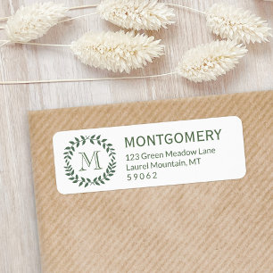 Monogramme de verdure Rustique Pays Adresse de ret