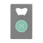 Monogramme de vert de menthe de motif de Chevron