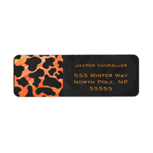 Monogramme de zèbre orange et noir