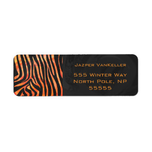 Monogramme de zèbre orange et noir