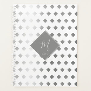 Monogramme décoratif gris argenté blanc diamant