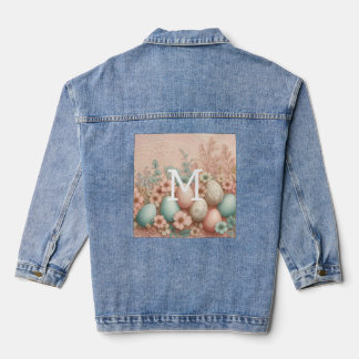 Monogramme dentelle rose floral OEufs de Pâques et