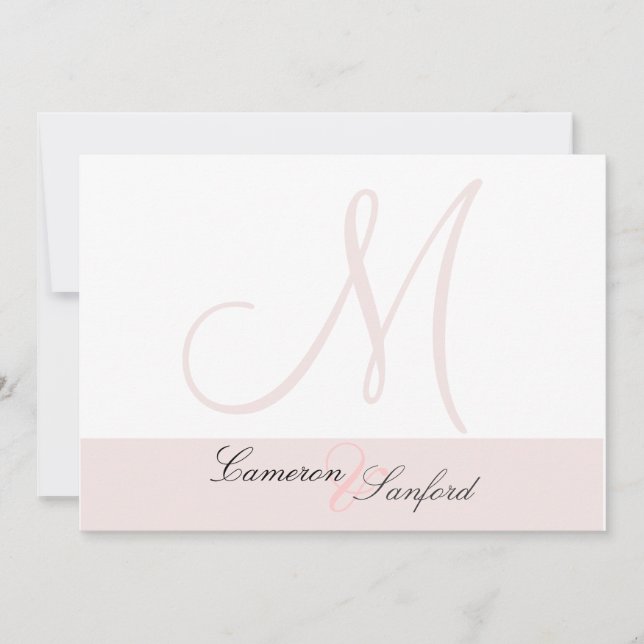 Monogramme des invitations de mariage personnalisé (Devant)