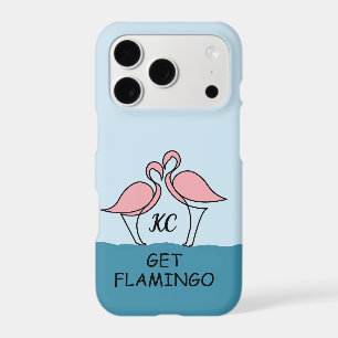 Monogramme Deux Flamants Roses sur le Citation d'E