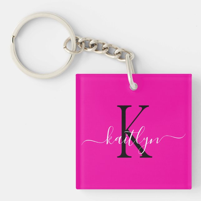 Monogramme d'initiale de nom rose chaud (Devant)