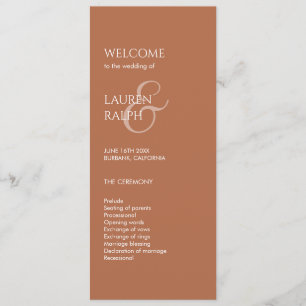Monogramme d'Ocre et d'Ivoire Programme de mariage