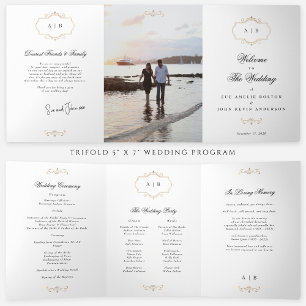 monogramme d'or classique triple programme de mari