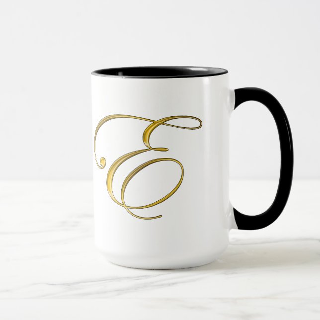 Monogramme d'or E Mugs et Steins (Droite)