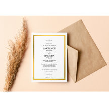 Monogramme d'or Elégant mariage invitation