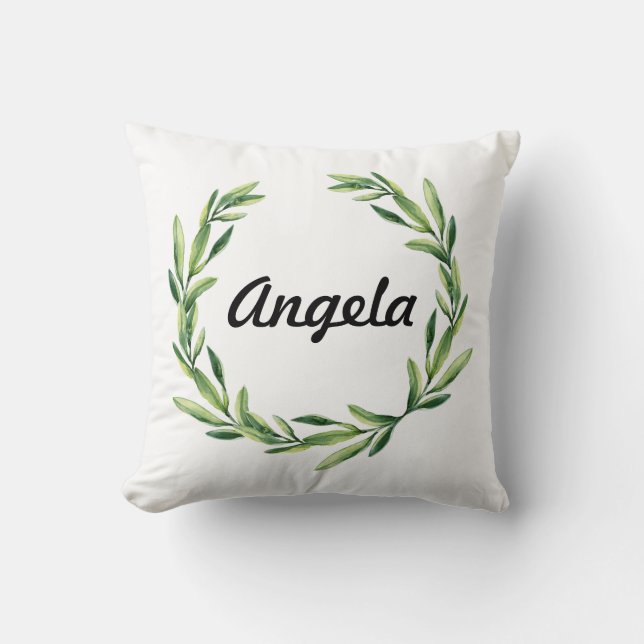 Monogramme d'or floral Coussin personnalisé initia (Recto)