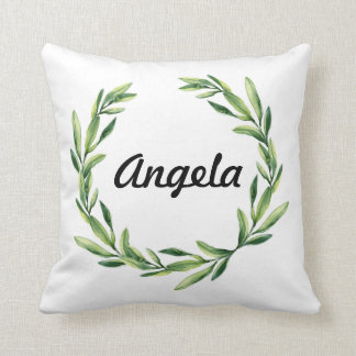 Monogramme d'or floral Coussin personnalisé initia