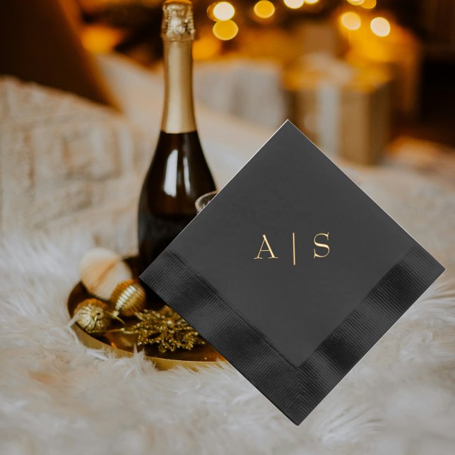 Monogramme d'or moderne Mariage Cocktail moulé (Créateur téléchargé)
