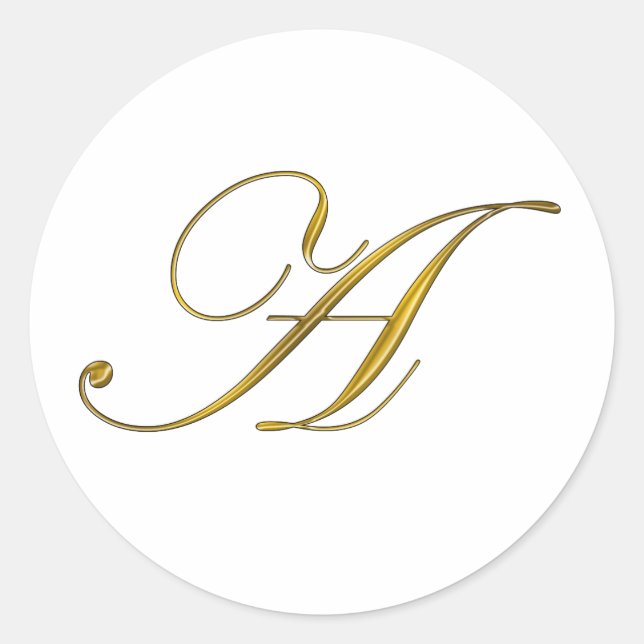 Monogramme d'or Stickers A initial (Devant)