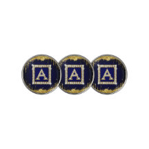Monogramme doré initial A avec paillettes bleues