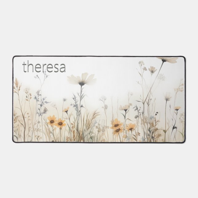 Monogramme du Fleur sauvage d'aquarelle rustique (Recto)