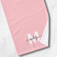 Monogramme du nom en écriture rose blush