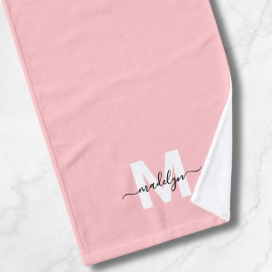 Monogramme du nom en écriture rose blush