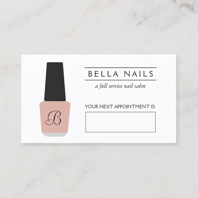 Monogramme du salon à ongles sur la carte de rende (Devant)