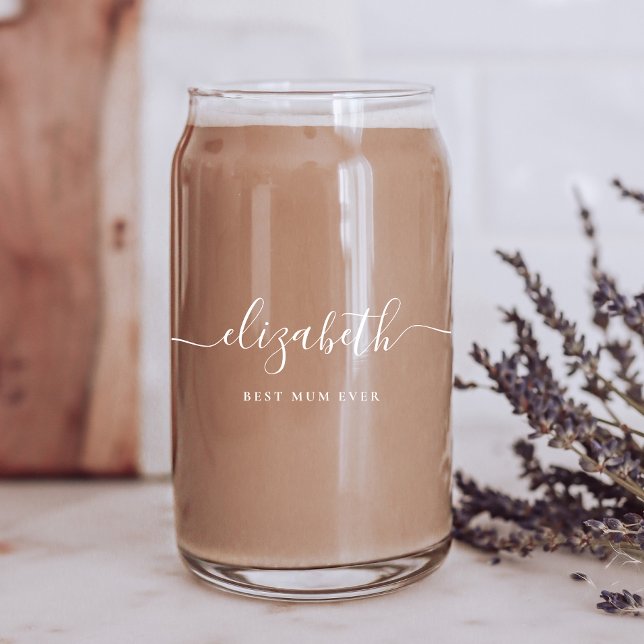 Monogramme écriture blanche personnalisée Meilleur (Créateur téléchargé)