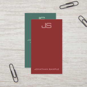 Monogramme élégant Carte de visite vertical modern