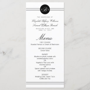 Monogramme Elegant Chic Black Dot Nettoyer le menu