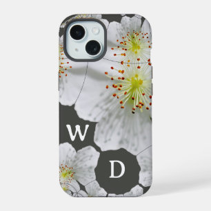 Monogramme Élégant Cute Floral Art Charbon