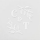 Monogramme élégant de mariage avec feuilles de ver