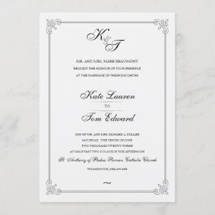 Monogramme élégant FAIRE-PART DE MARIAGE