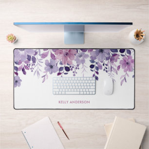 Monogramme élégant floral aquarelle violet