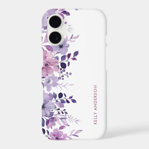 Monogramme élégant floral aquarelle violet