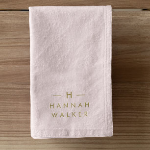 Monogramme Elegant Minimal Blush rose et or