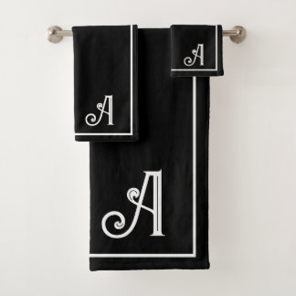 Monogramme élégant moderne noir et blanc