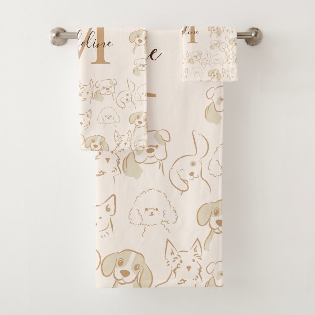 Monogramme élégant Motif de chien pop neutre migno (En situation)