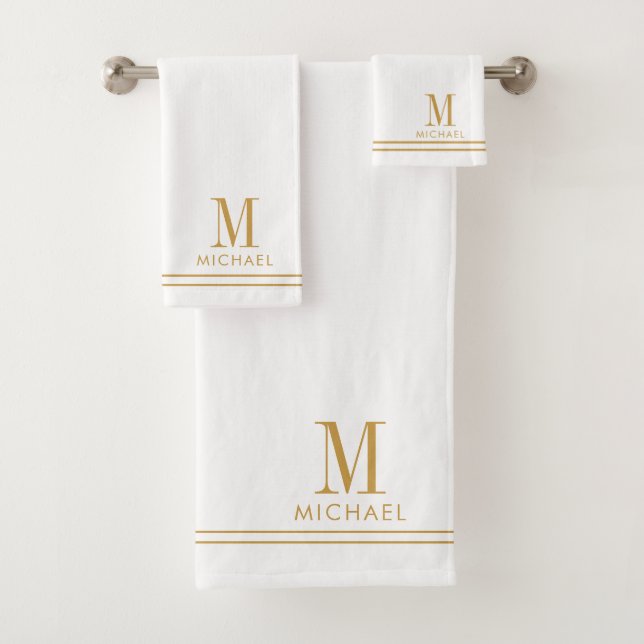 Monogramme élégant or script nom blanc (En situation)