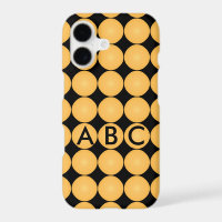 Monogramme élégant Polka Jaune point